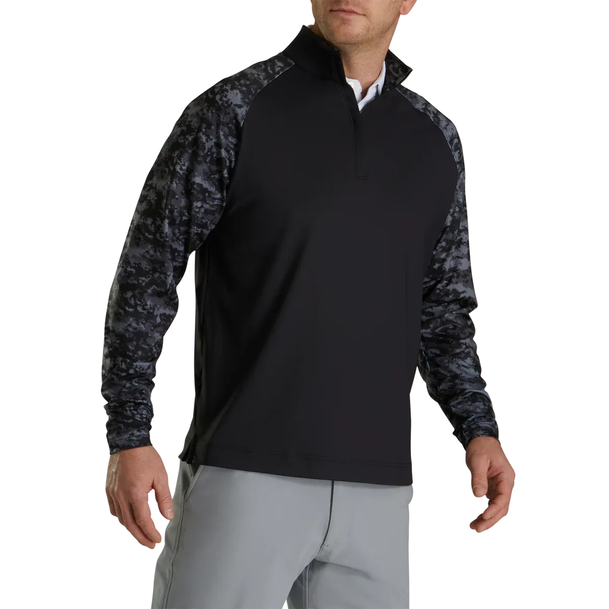 2023 FootJoy Mens Camo Color Block Mid-Layer - Black