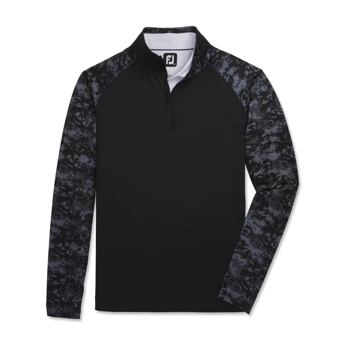 2023 FootJoy Mens Camo Color Block Mid-Layer - Black