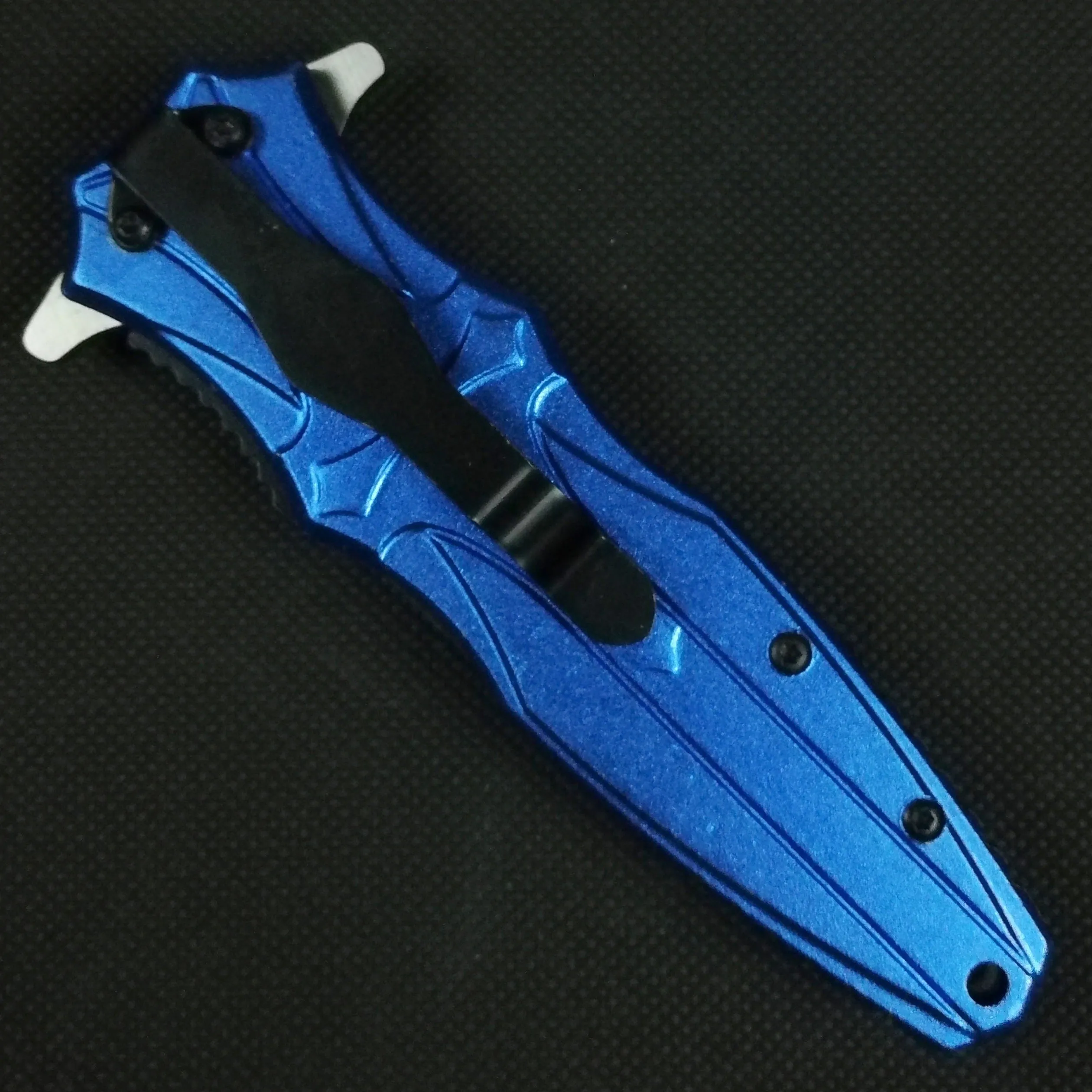 8.5" Overall Spring Assisted Knife with Blue Celtic Cross Design