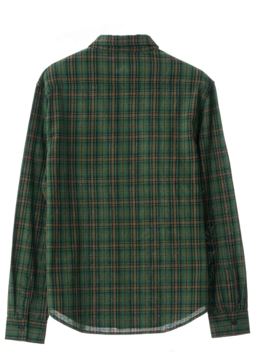 91 Flower Check LS Shirt Green