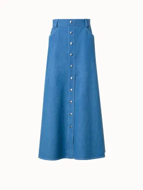 A-Line Midi Denim Skirt