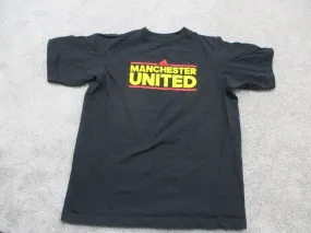 Adidas Manchester United Girls T Shirts Top Short Sleeve Black Size 12-14 Youth