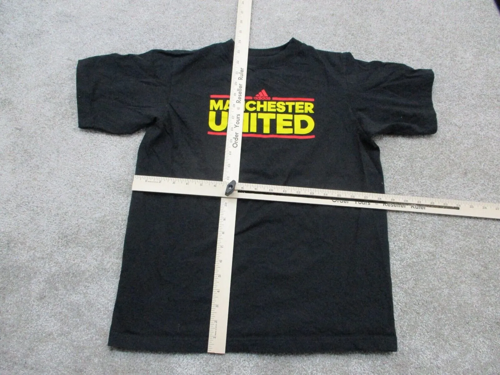 Adidas Manchester United Girls T Shirts Top Short Sleeve Black Size 12-14 Youth