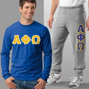 Alpha Phi Omega Long-Sleeve and Sweatpants, Package Deal - TWILL