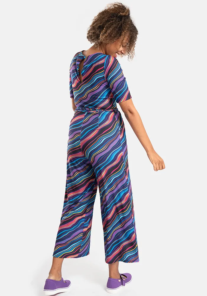 Asen Ripple Print Culotte Leg Jumpsuit