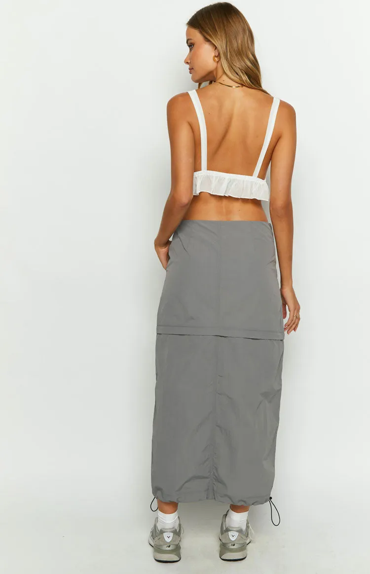 Astin Grey Cargo Midi Skirt