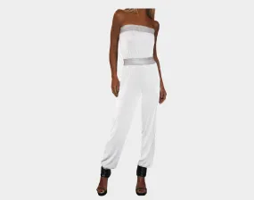 B. White & Silver strapless Jumpsuit - The Corso Venezia