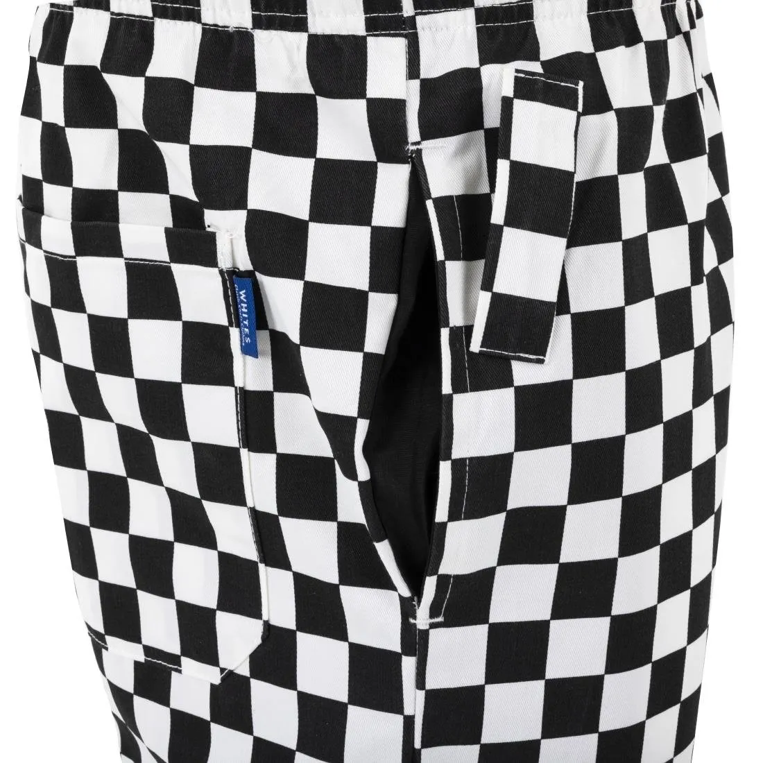 BA002-M Whites Unisex Vegas Trousers Big Black & White Check Size M