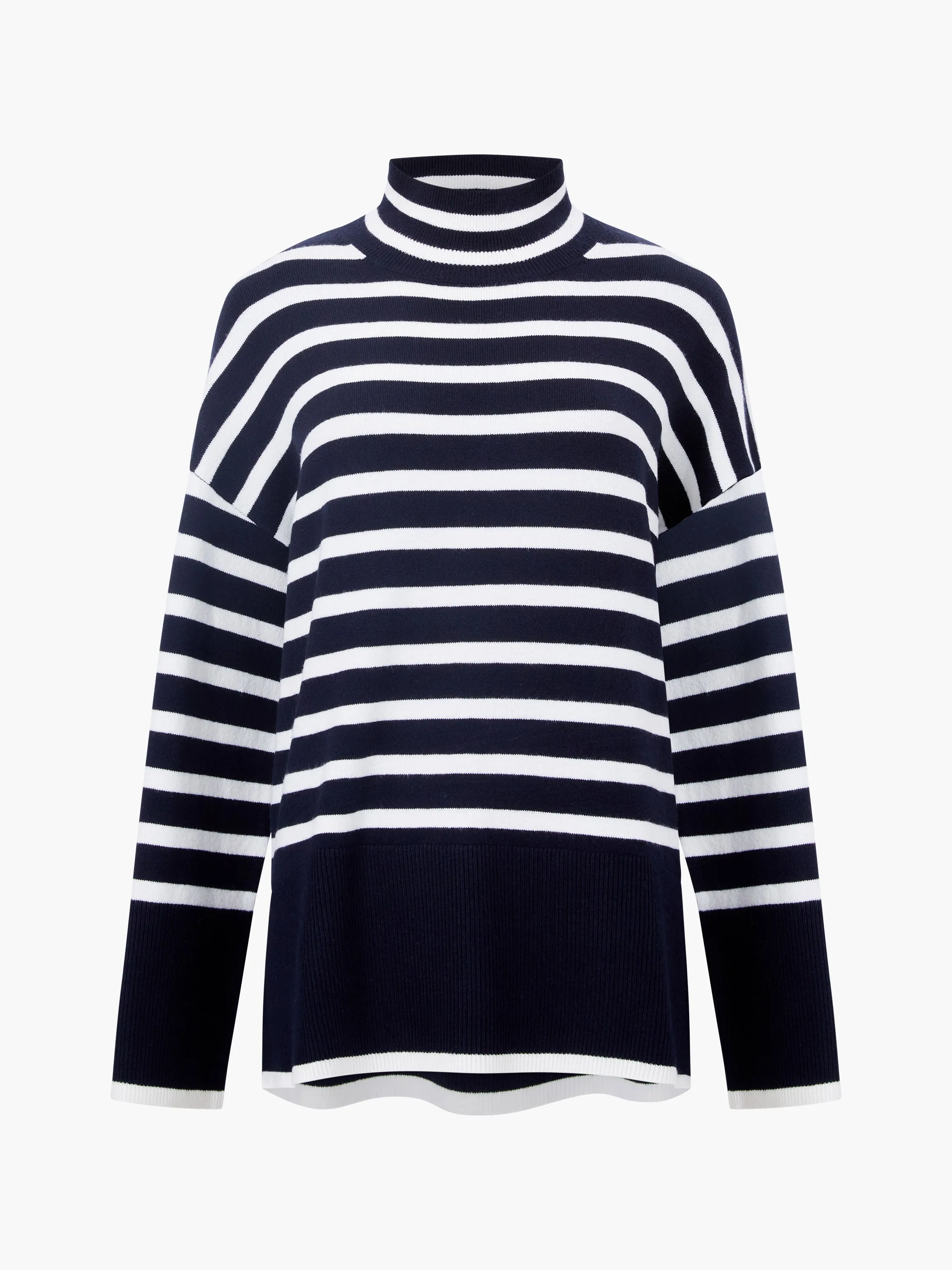 Babysoft High Neck Striped Side Split Jumper