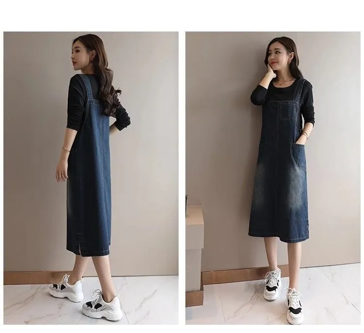 Back At It Denim Overall Dress