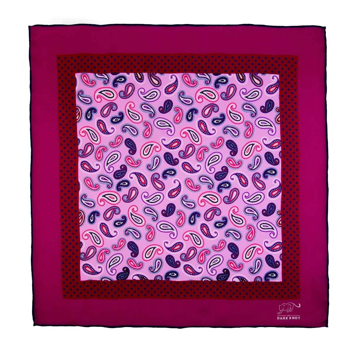 Barnstead Paisley Silk Pocket Square, Light Pink / Red / Purple