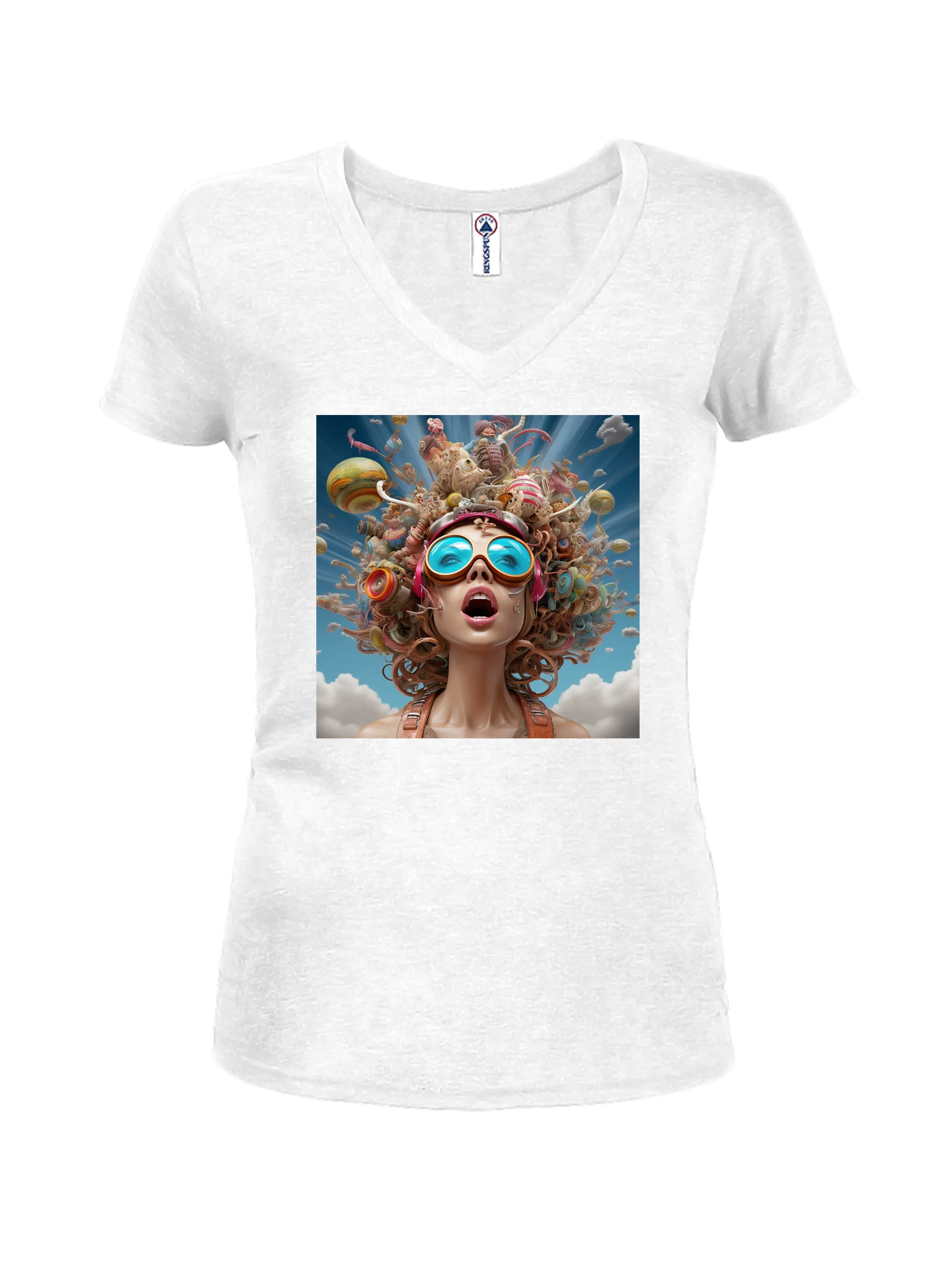 Beauty of the Mind Juniors V Neck T-Shirt