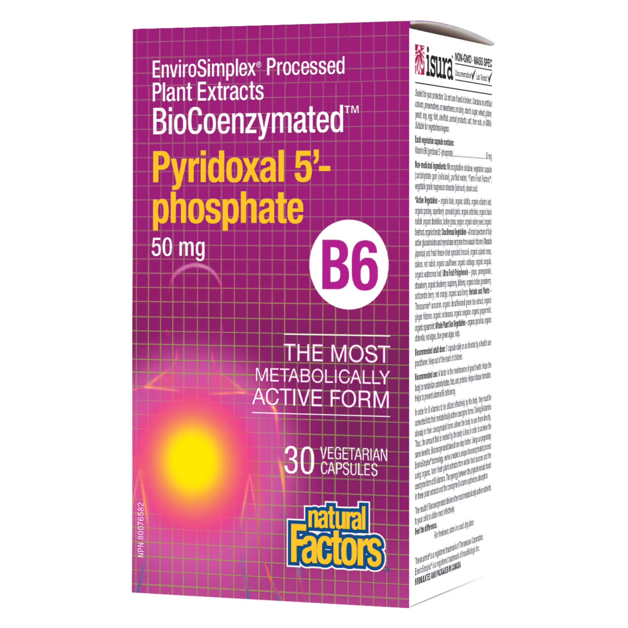 BioCoenzymated B-6 Pyridoxal 5' - Phosphate 50 mg