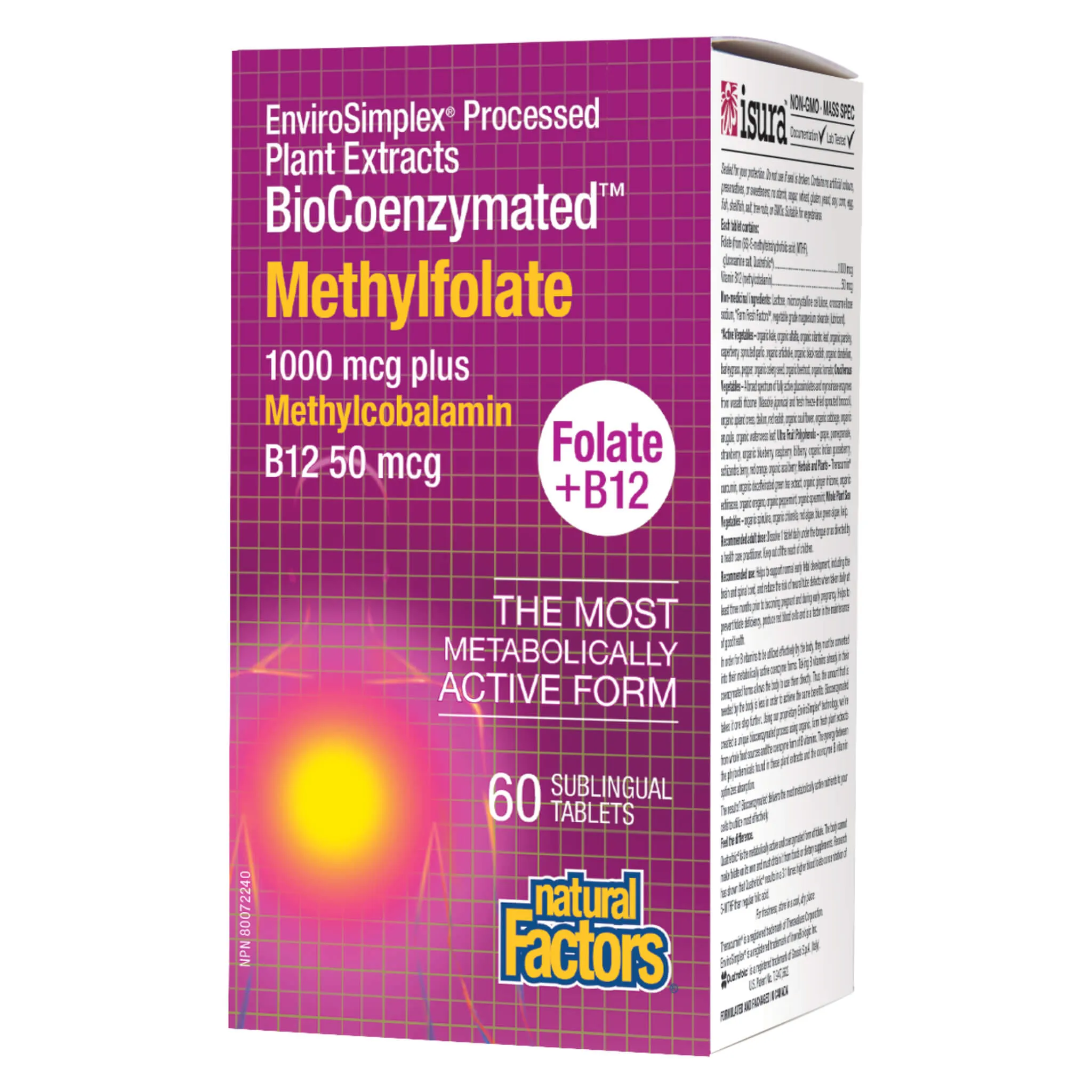 BioCoenzymated Methylfolate 1000 mcg   Methylcobalamin B12 50 mcg