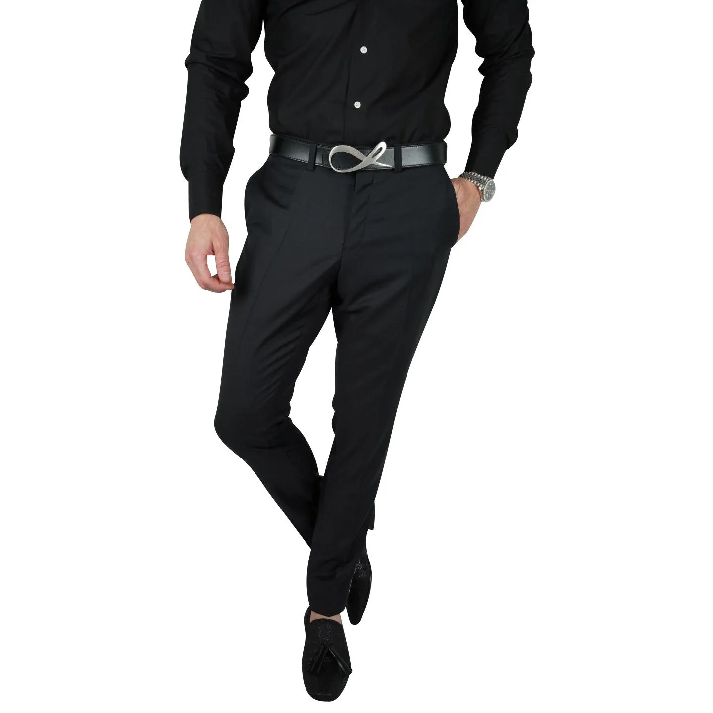 Black Gypso Tuxedo Style Trousers