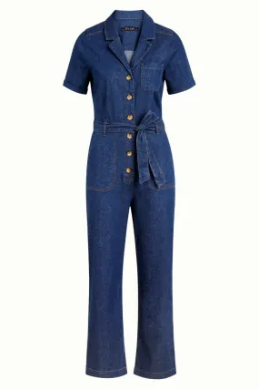 Blauwe denim jumpsuit | King Louie Gracie jumpsuit chambray denim blue