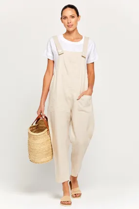 BY RIDLEY Womens Ezra Linen Jumpsuit - Ecru