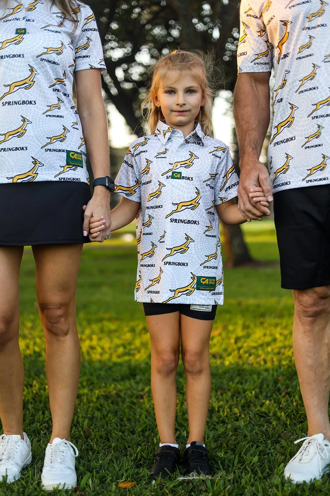 CA JNR Unisex Springbok Golf Shirt | White Ethnic