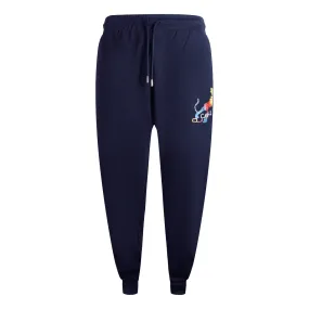 Cavalli Class Bold Tiger Design Navy Blue Sweatpants