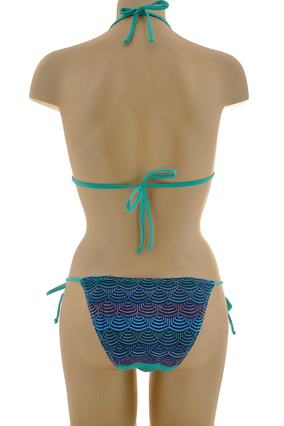 CECILIA PRADO NIDIA Blue Knitted Triangle Bikini