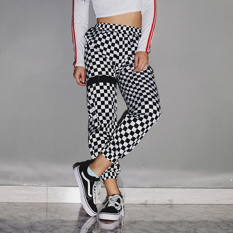 Checkered fashion joggers pants