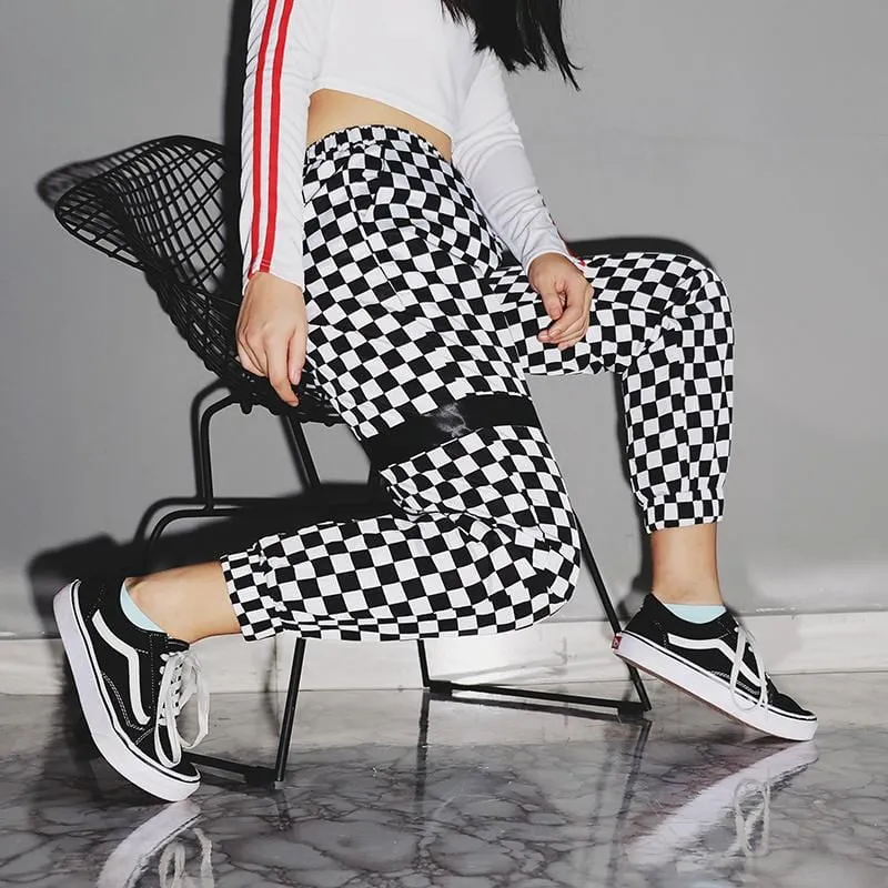 Checkered fashion joggers pants