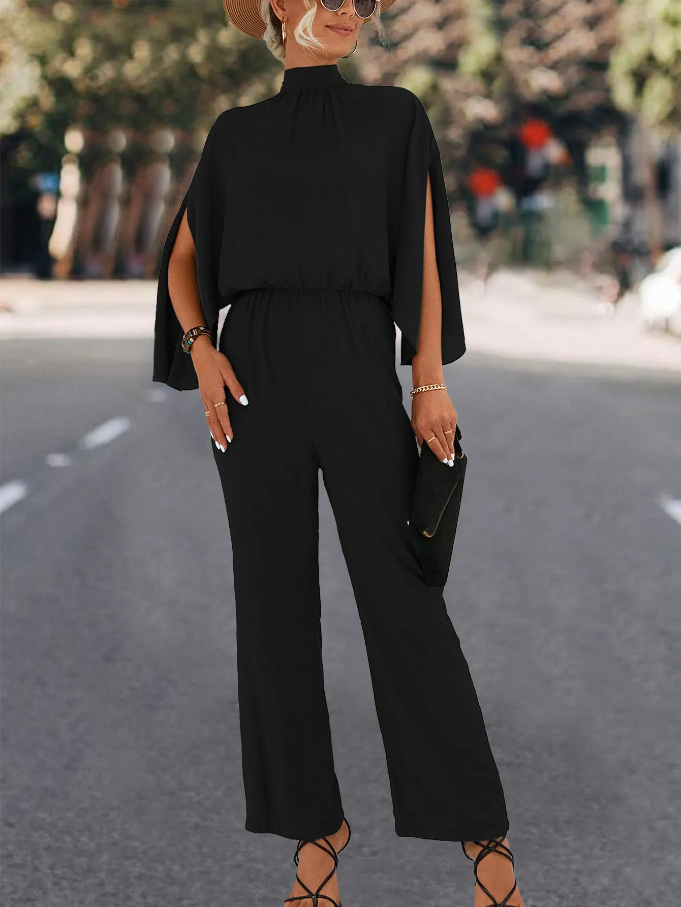 Chic Wide-Leg Turtleneck Jumpsuit