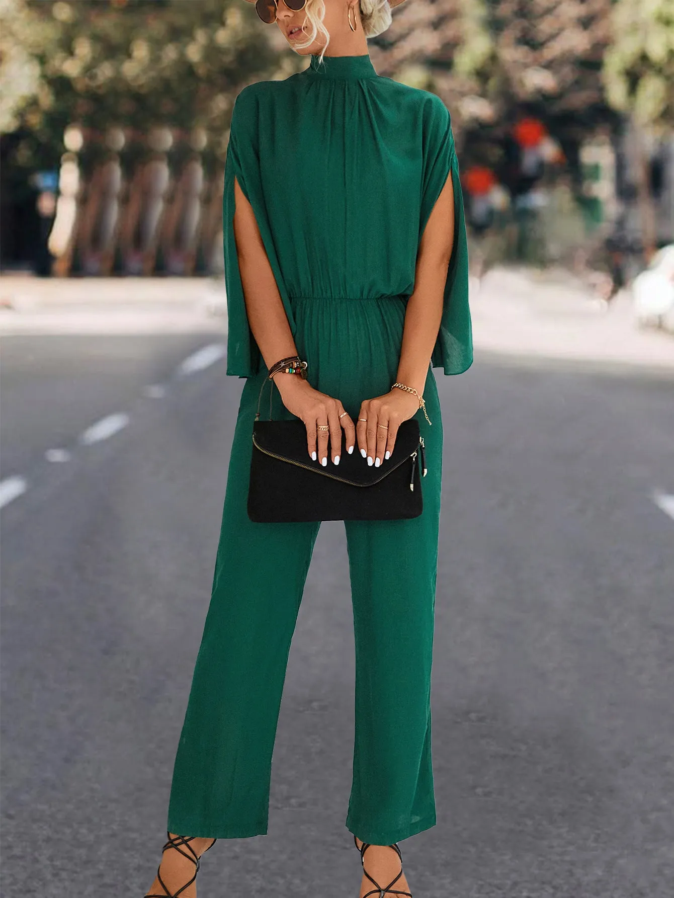 Chic Wide-Leg Turtleneck Jumpsuit