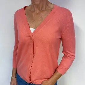 Coral V-Neck Cashmere Cardigan