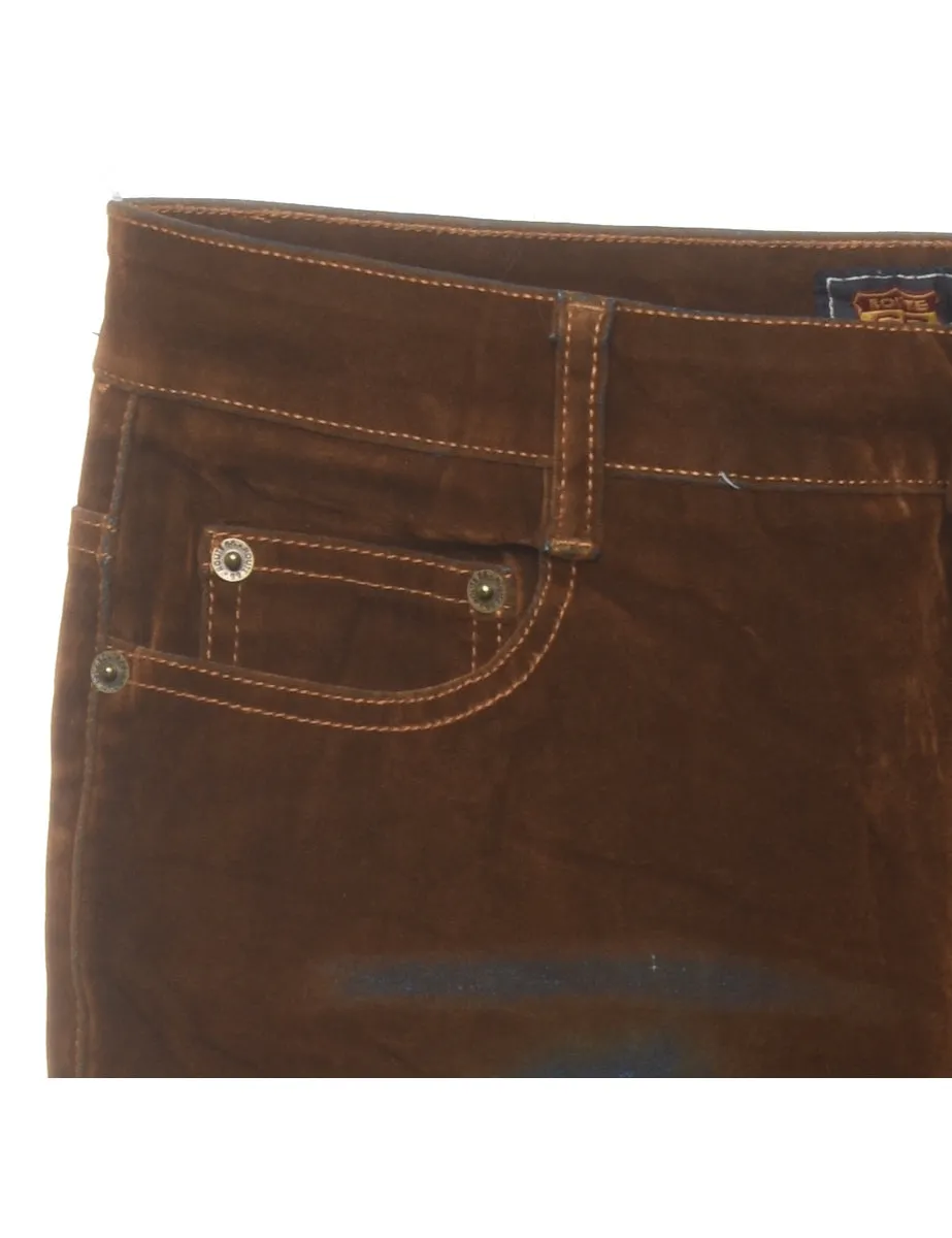 Dark Brown & Blue Distressed Trousers - W29 L31