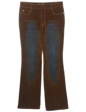 Dark Brown & Blue Distressed Trousers - W29 L31