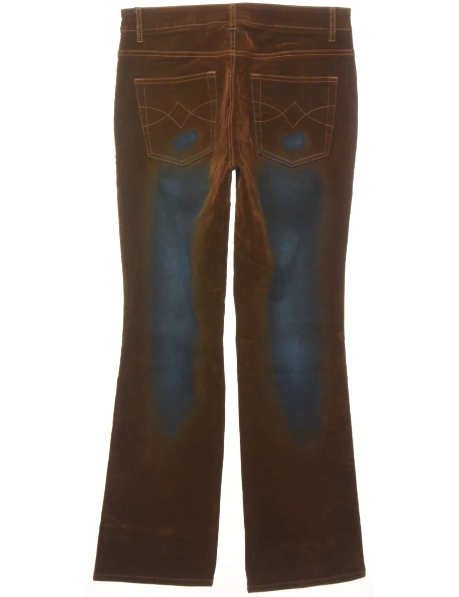 Dark Brown & Blue Distressed Trousers - W29 L31