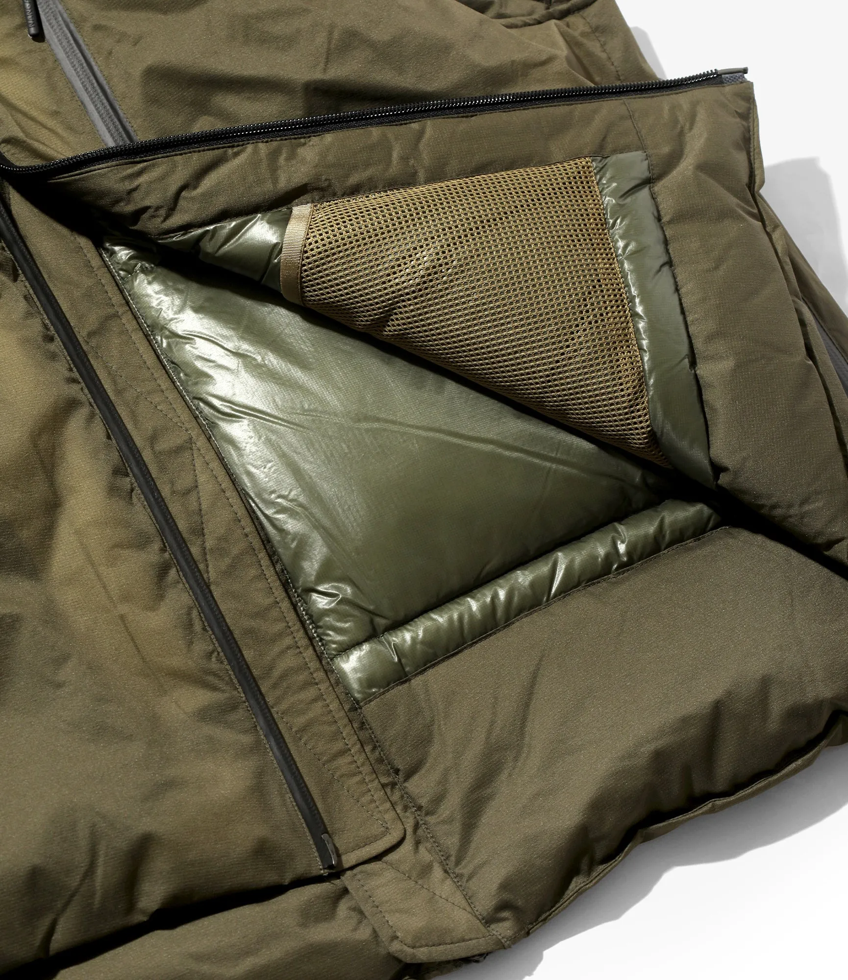 Down Zip Vest – Olive Ripstop Nylon