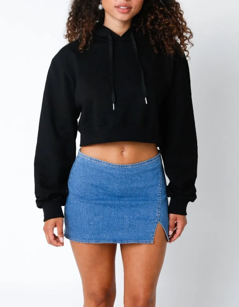 Drawstring Cropped Hoodie