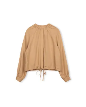 Drawstring Detailed Linen Blouse