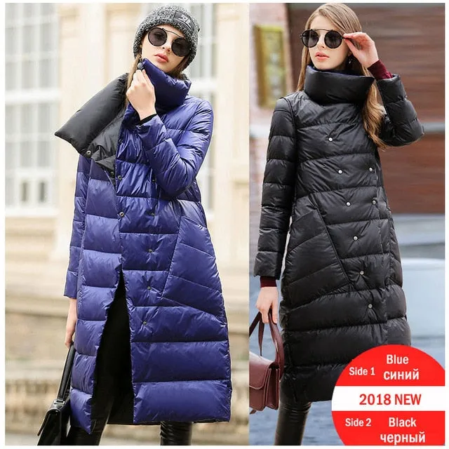 Duck Down Jacket Women Winter 2019 Outerwear Coats Female Long Casual Light ultra thin Warm Down puffer jacket Parka branded