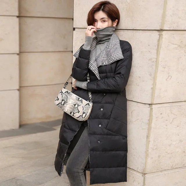 Duck Down Jacket Women Winter 2019 Outerwear Coats Female Long Casual Light ultra thin Warm Down puffer jacket Parka branded