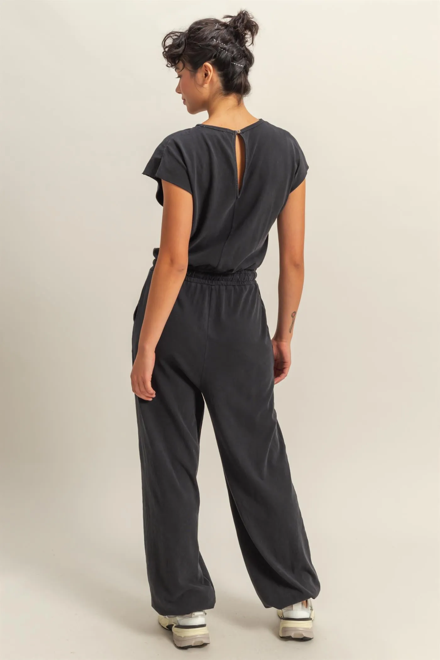 DZ24C619-Short Sleeve Casual Jumpsuit