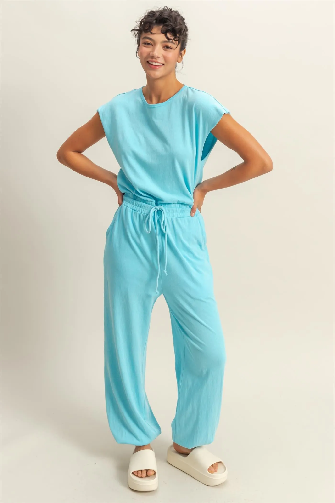 DZ24C619-Short Sleeve Casual Jumpsuit