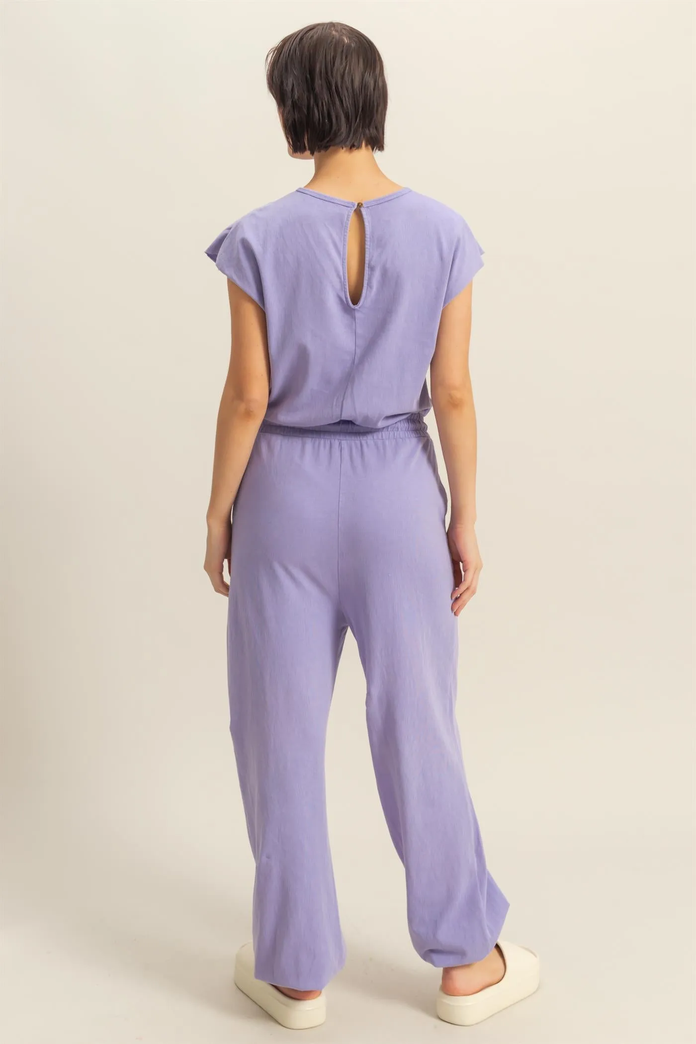 DZ24C619-Short Sleeve Casual Jumpsuit