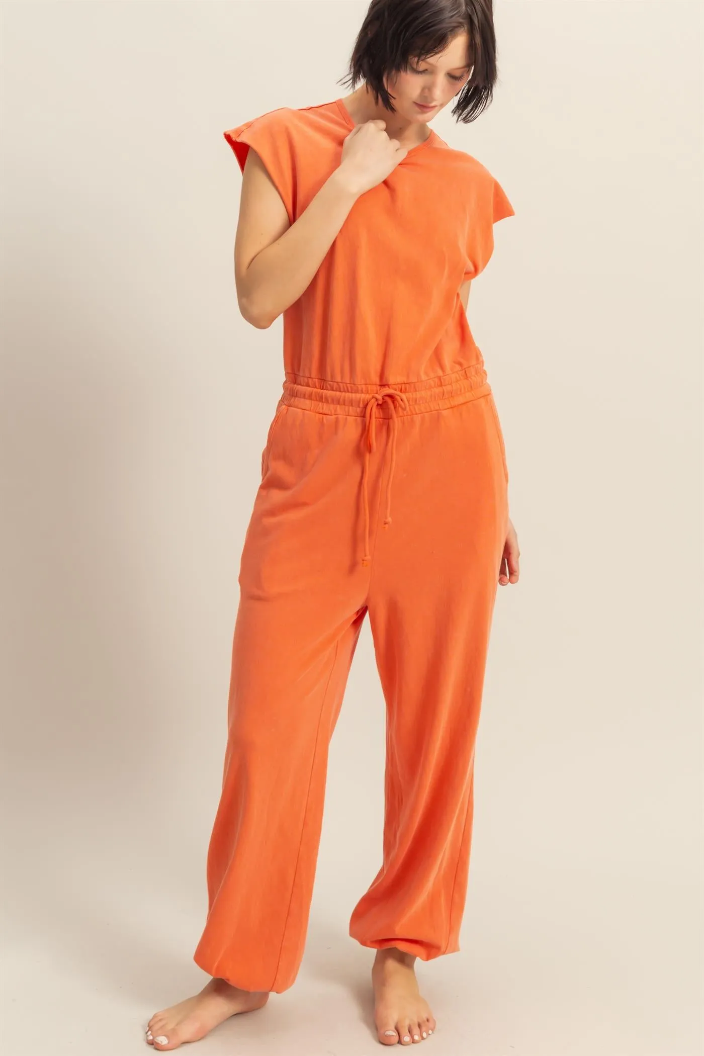 DZ24C619-Short Sleeve Casual Jumpsuit