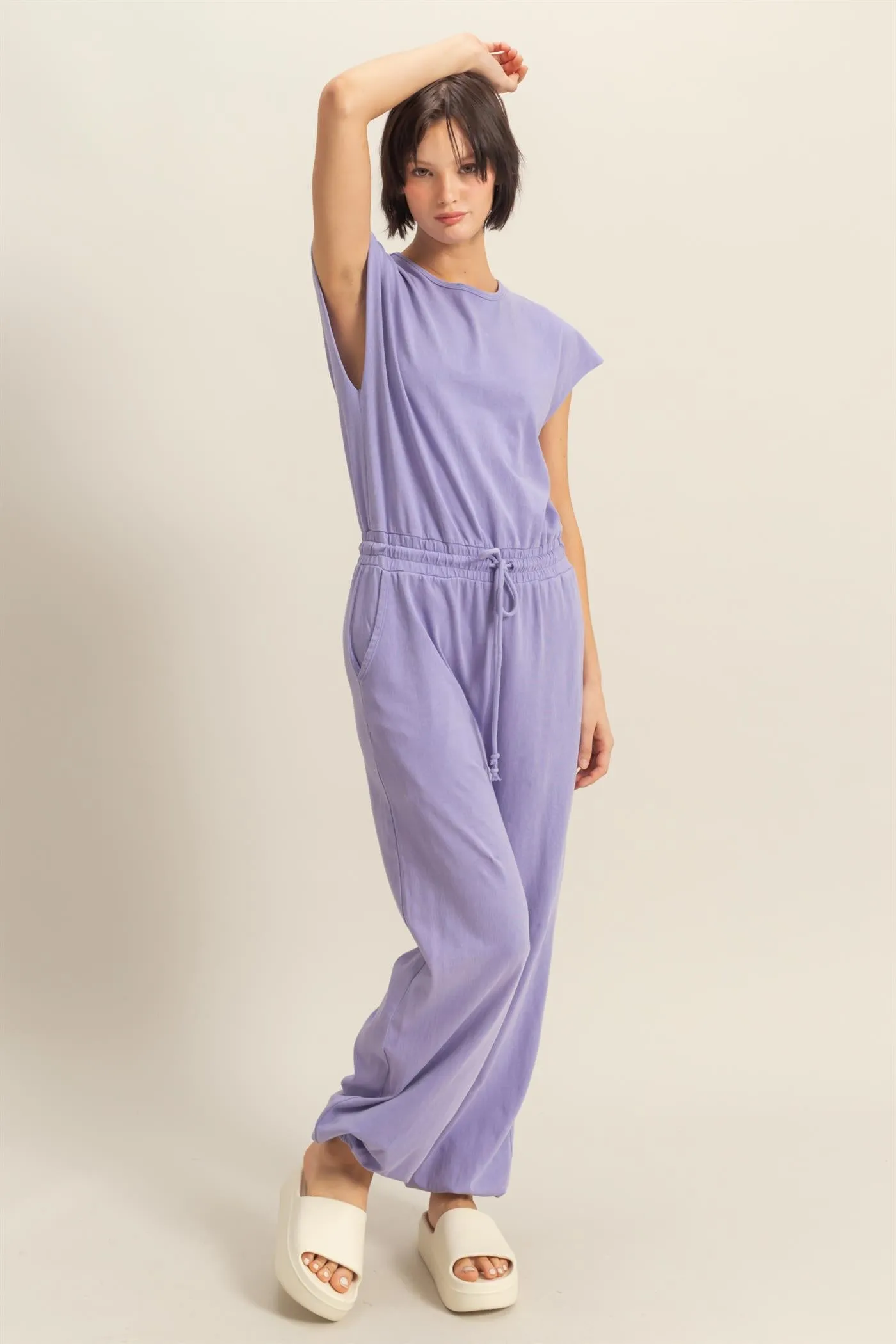 DZ24C619-Short Sleeve Casual Jumpsuit