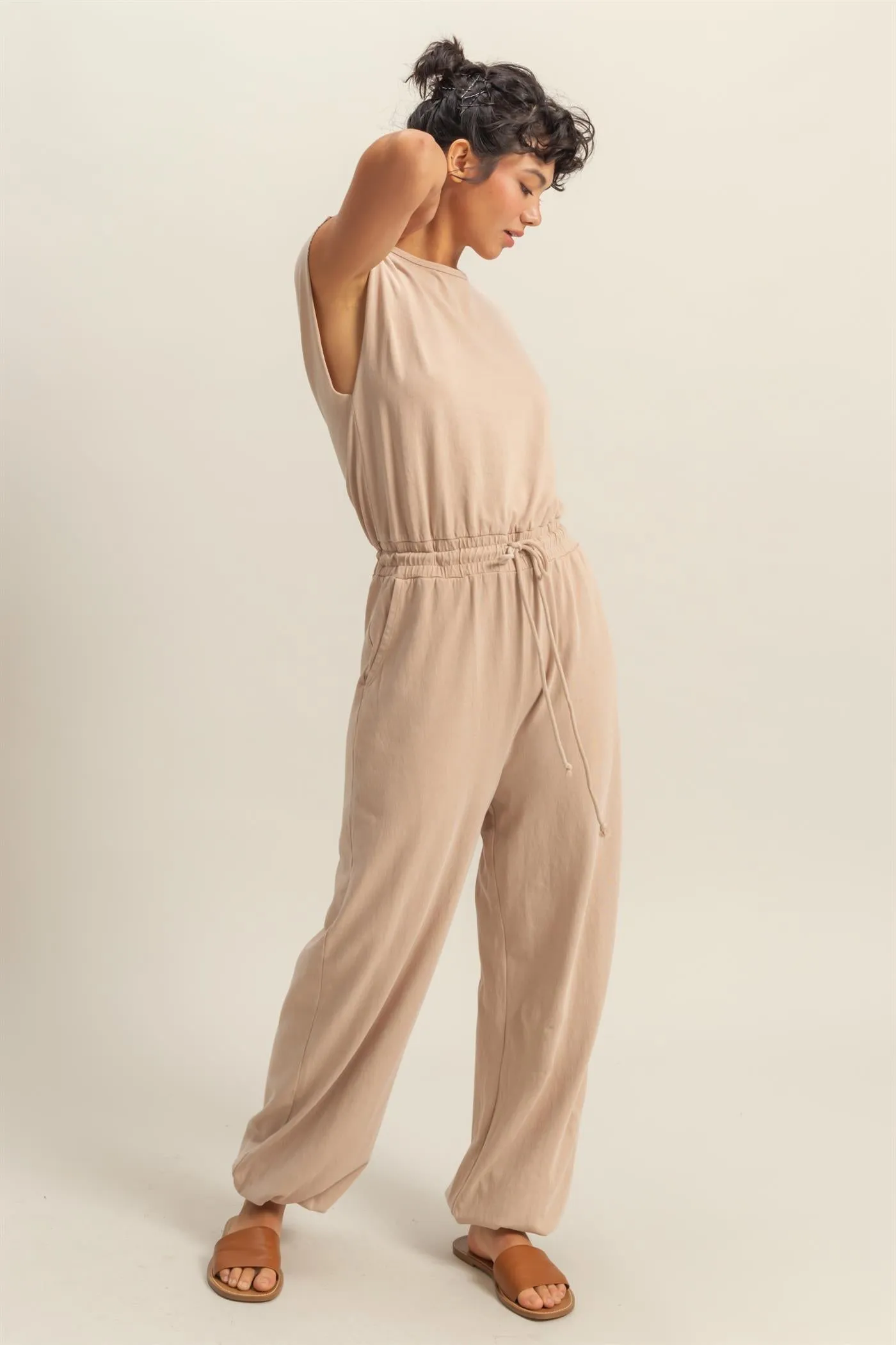 DZ24C619-Short Sleeve Casual Jumpsuit