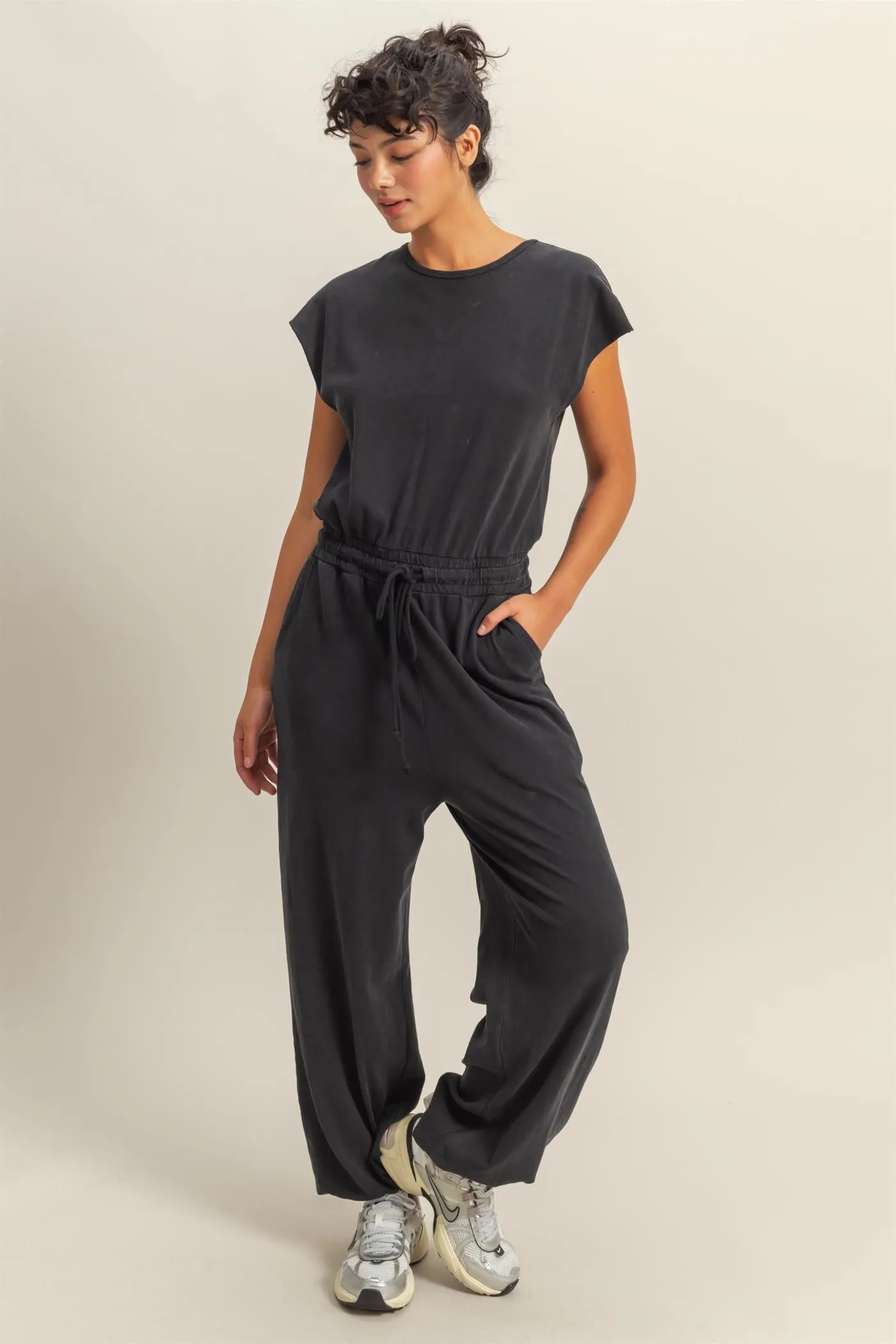 DZ24C619-Short Sleeve Casual Jumpsuit