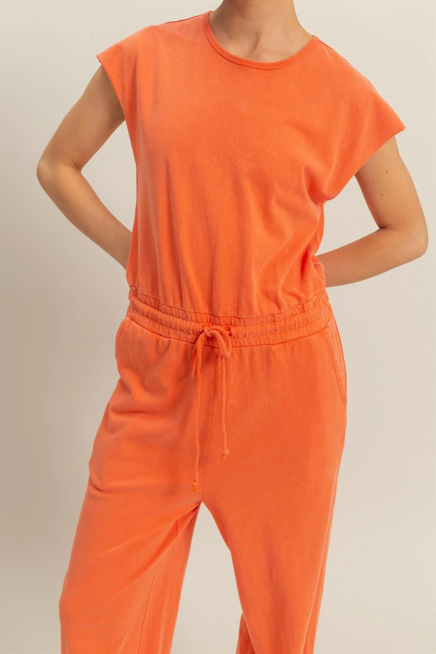 DZ24C619-Short Sleeve Casual Jumpsuit