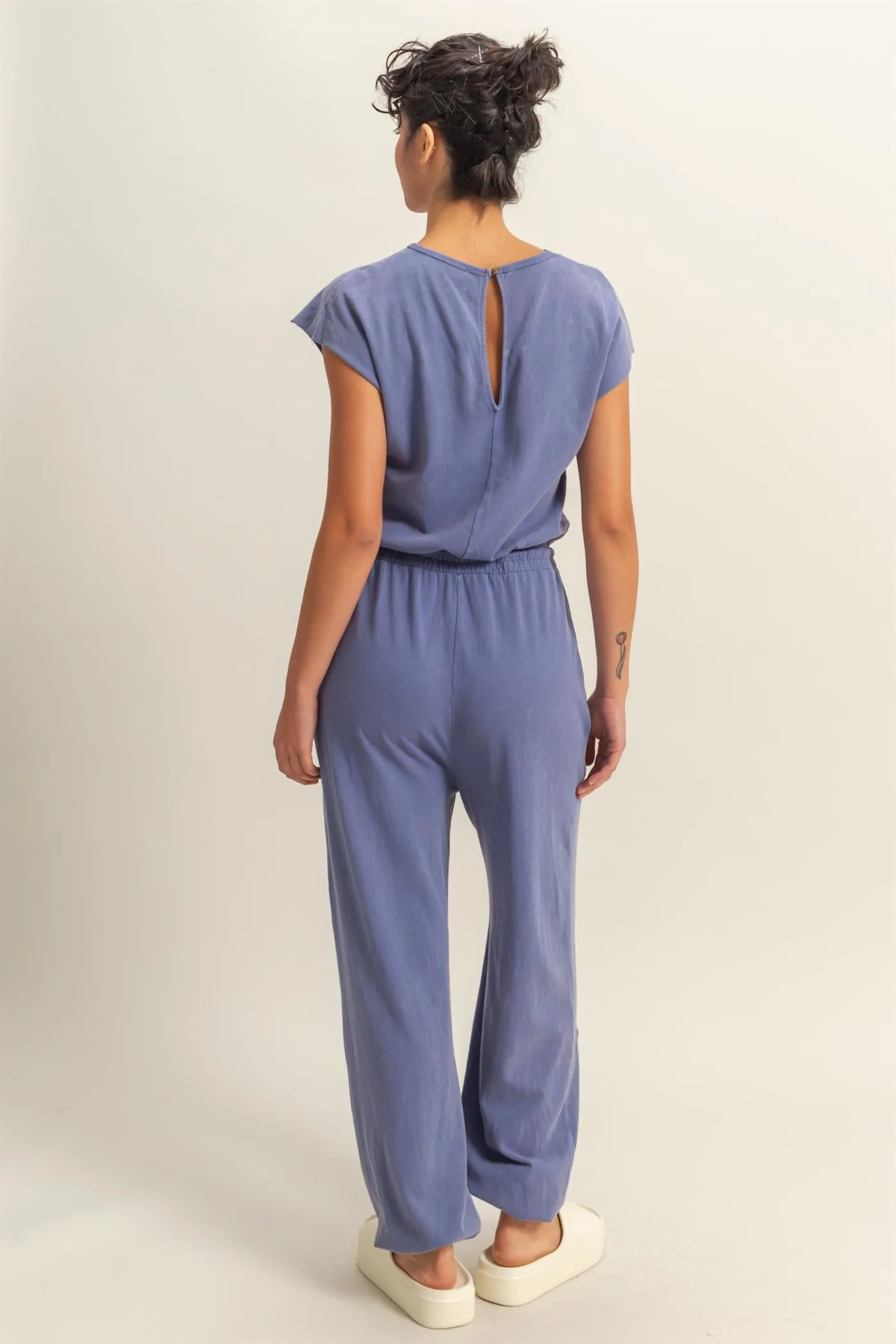 DZ24C619-Short Sleeve Casual Jumpsuit