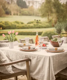 Ecru Linen Tablecloth