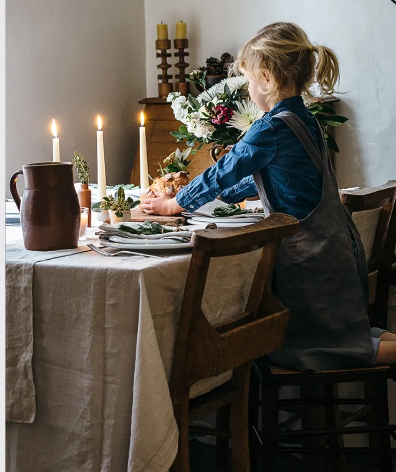 Ecru Linen Tablecloth