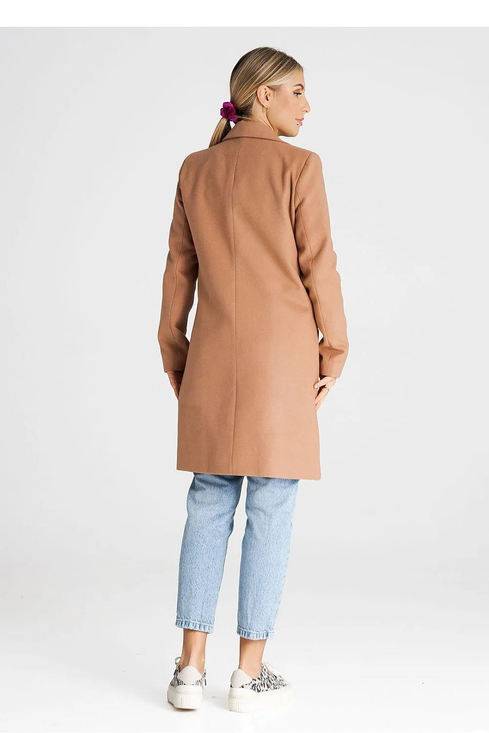 Elegant Button-Down Knee-Length Winter Coat