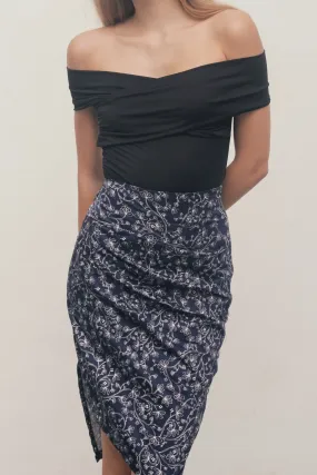 Eva gathered midi skirt